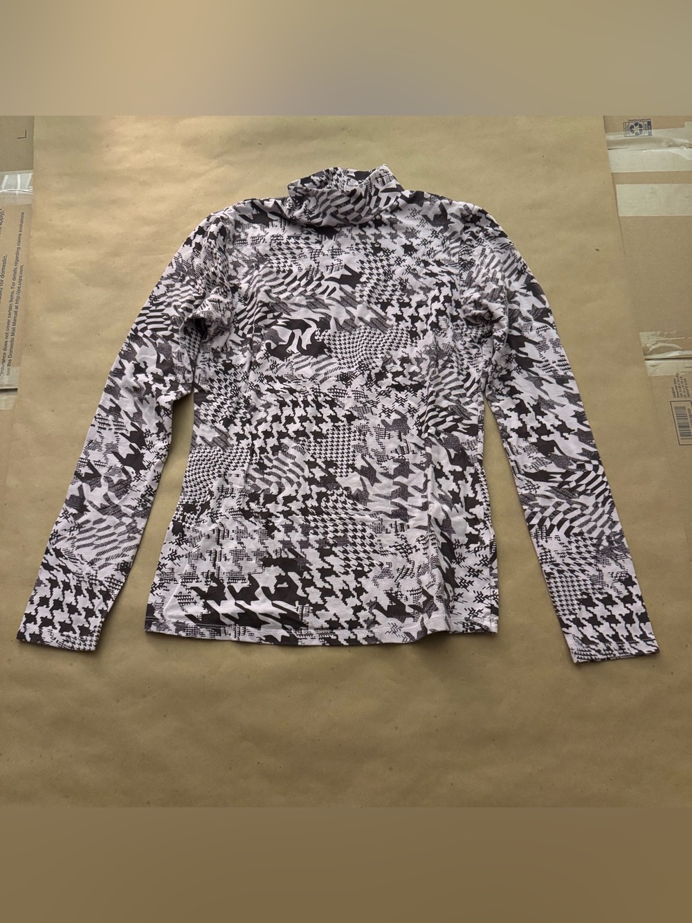 Anthropologie Maeve Top Womens Small Pink Geometric Mock Neck Long Sleeve